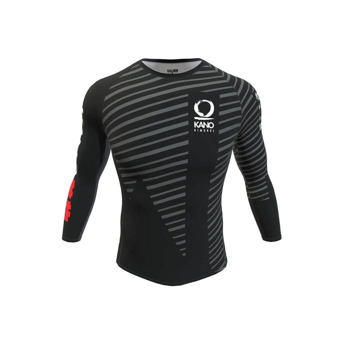 Рашгард от Kano Kimonos - дълги ръкави, ранкиран - черен