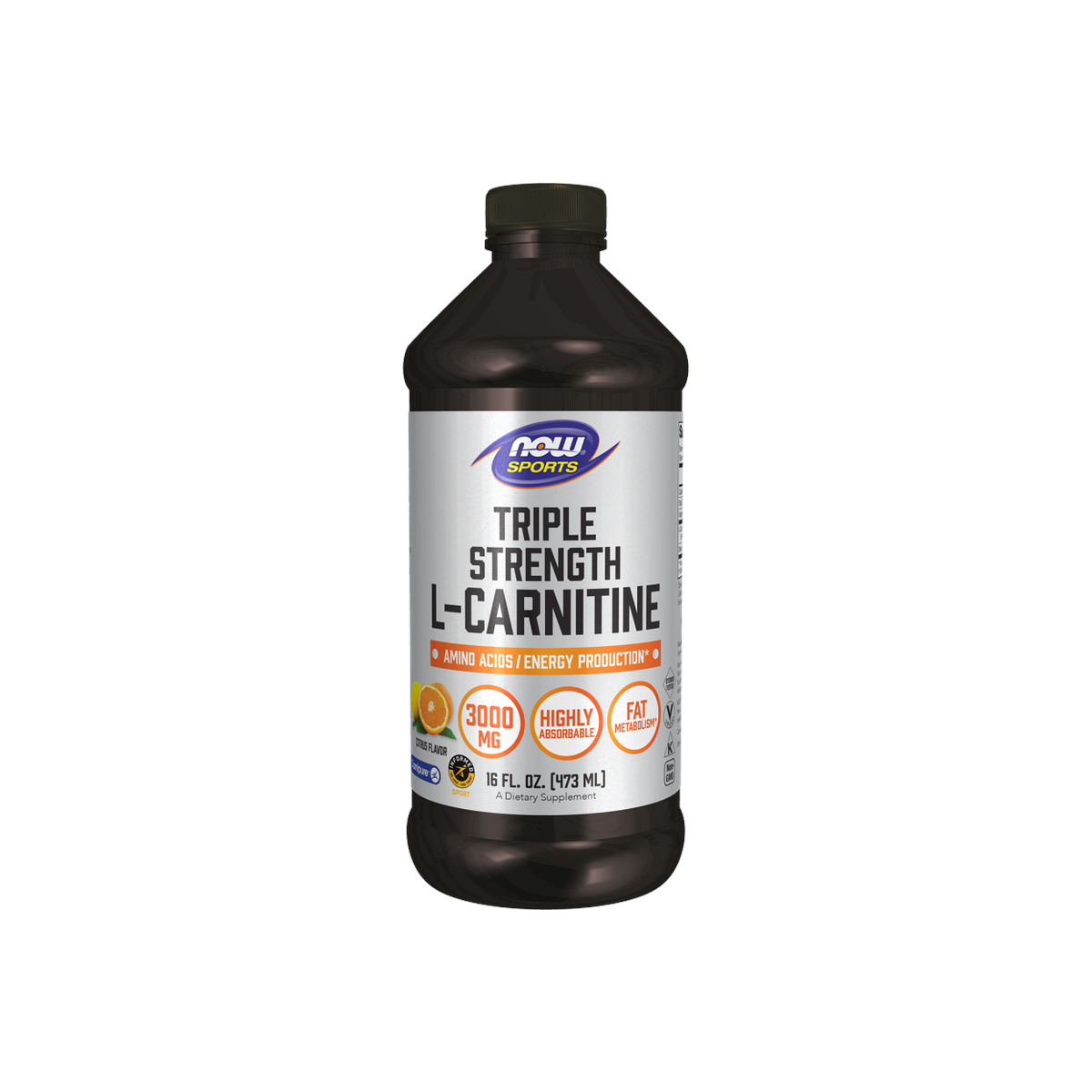 NOW - L-Carnitine Liquid Citrus - 3000 МГ (465 МЛ)