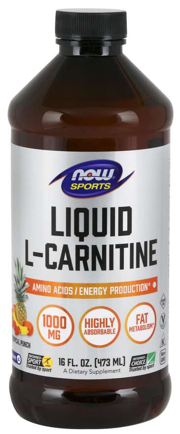 NOW - L-Carnitine Liquid Tropical Punch - 1000 МГ (465 МЛ)