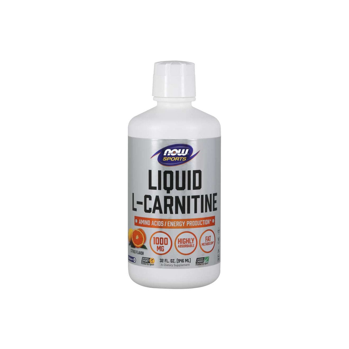 NOW - L-Carnitine Liquid Citrus - 1000 МГ (946 МЛ)