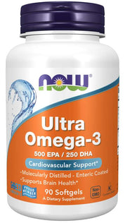 NOW - Ultra Omega-3 Fish Oil - 90 Дражета