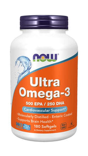 NOW - Ultra Omega-3 Fish Oil - 180 Дражета