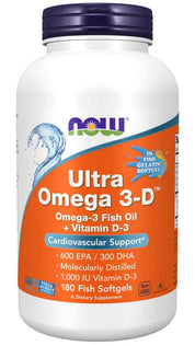 NOW - Ultra Omega 3-D - 180 дражета