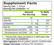 Pure Nutrition - Omega 3 Fish Oil 180 EPA/120 DHA - 50 Дражета