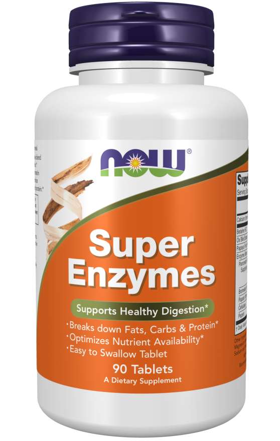 NOW - Super Enzymes - 90 Таблетки