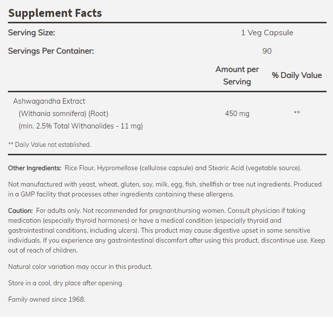 NOW - Ashwagandha Extract 450 МГ