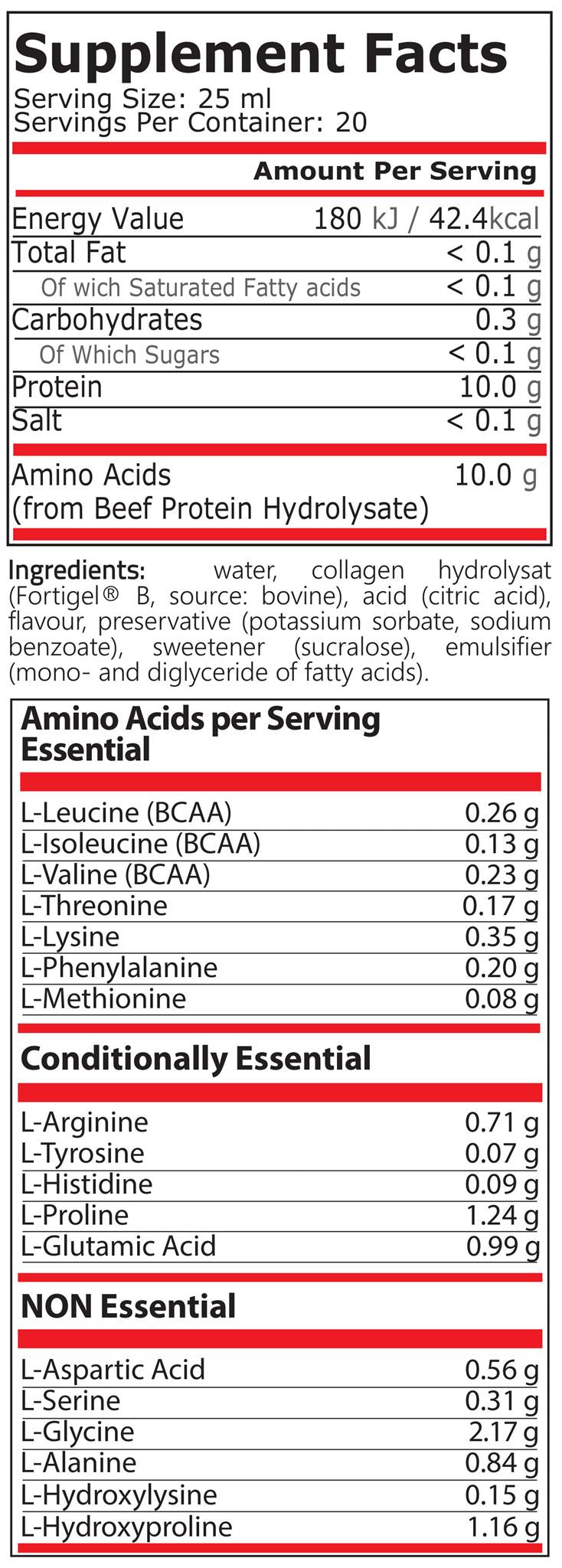 Pure Nutrition - AMINO 10 000 - FRUIT PUNCH - 25 ml