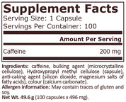 Pure Nutrition - Caffeine 200 МГ - 100 капсули