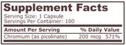 Pure Nutrition - CHROMIUM PICOLINATE 200 МКГ - 100 КАПСУЛИ