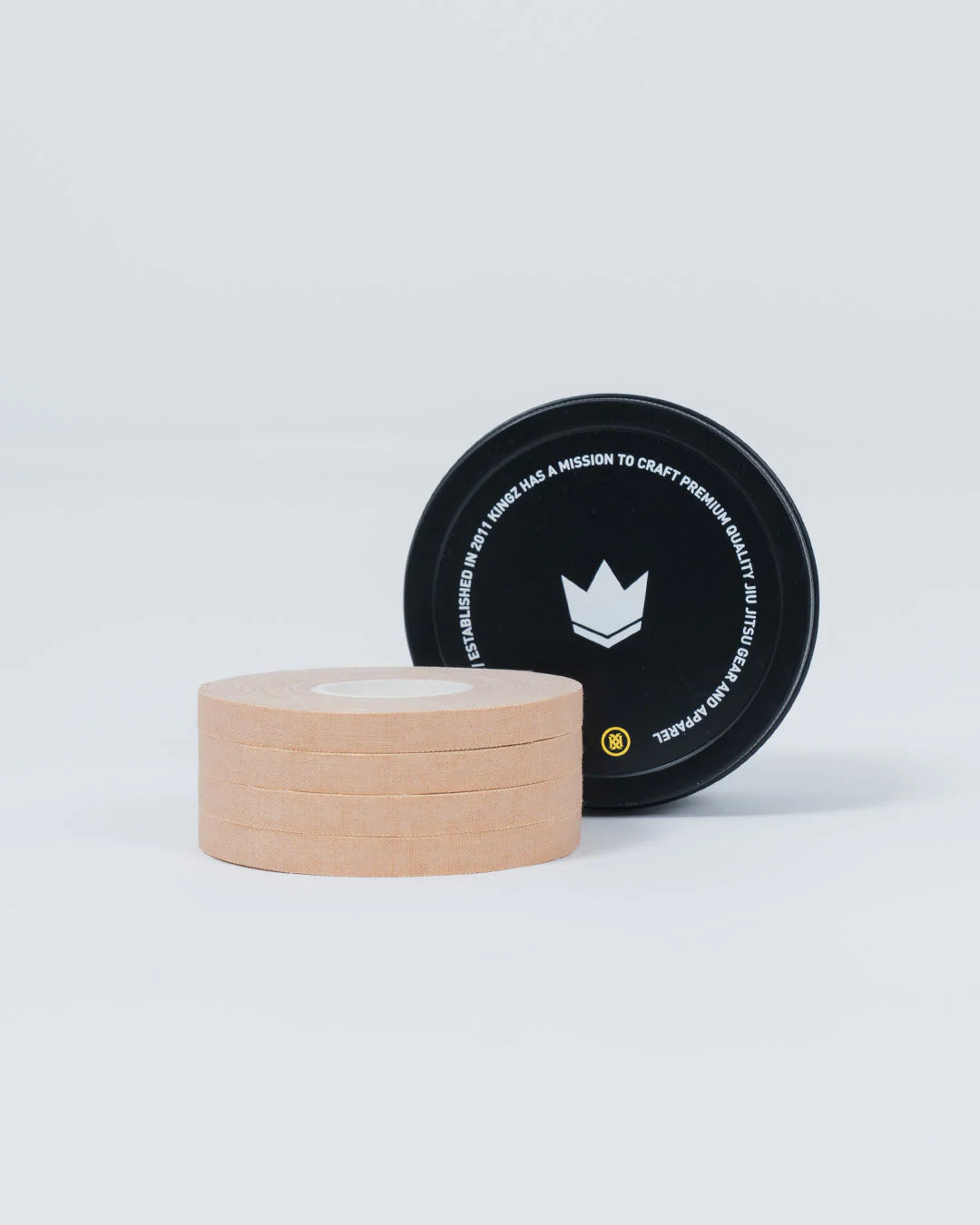 Бежов тейп за пръсти с кутийка от Kingz - 4 ролки