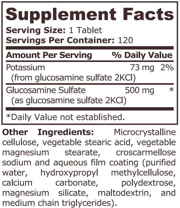 Pure Nutrition - GLUCOSAMINE SULFATE 500 mg - 120 tablets