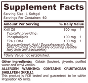 Pure Nutrition - KRILL OIL 500 mg - 60 softgels