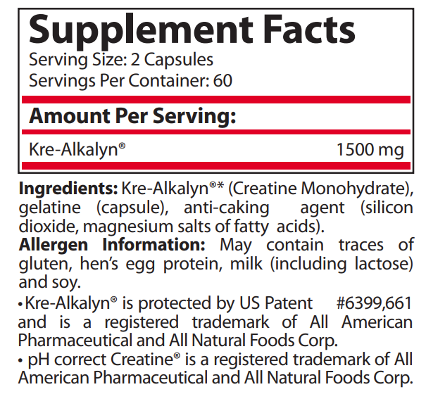 Pure Nutrition - KRE-ALKALYN 750 МГ - 120 Капсули