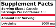 Pure Nutrition - L-ARGININE 1000 mg - 100 капсули