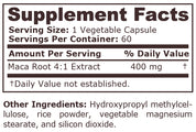 Pure Nutrition - MACA EXTRACT 400 mg - 60 Vegetarian Capsules