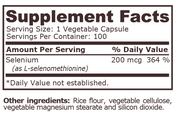 Pure Nutrition - SELENIUM 200 mcg - 100 Vegetable Capsules