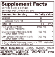 Pure Nutrition - SUPER OMEGA 3 FISH OIL 1000 mg - 400 EPA / 300 DHA - 100 Дражета