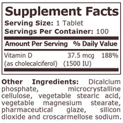 Pure Nutrition - VITAMIN D-3 1500 IU - 100 Tablets