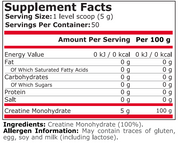 Pure Nutrition - 100% PURE CREATINE - 250 Г