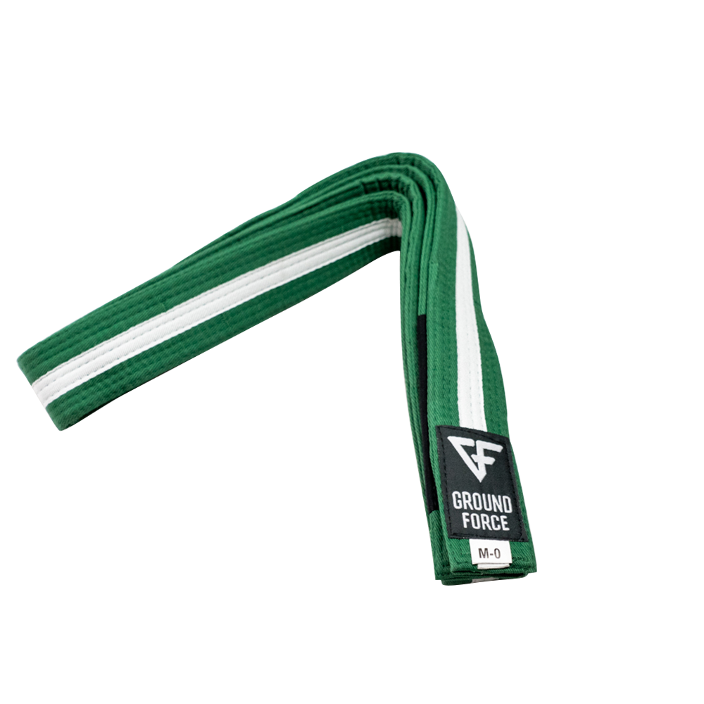 Ground Force - Kids BJJ Green Belt white stripe