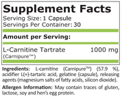 Pure Nutrition - L-CARNITINE 1000 МГ - 30 Капсули