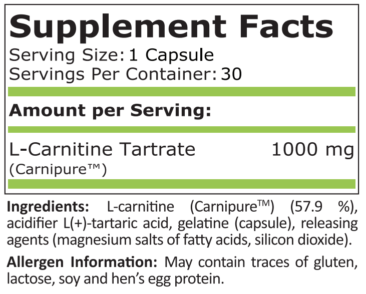 Pure Nutrition - L-CARNITINE 1000 МГ - 30 Капсули