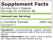 Pure Nutrition - L-CARNITINE 1000 МГ - 60 Капсули