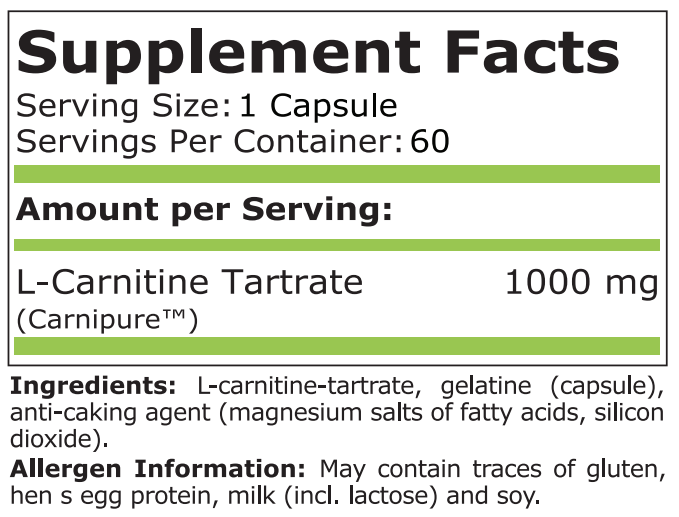 Pure Nutrition - L-CARNITINE 1000 МГ - 60 Капсули