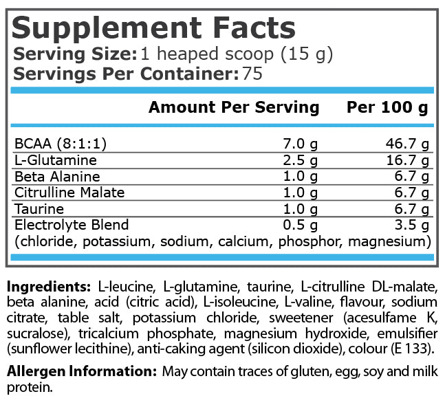 Pure Nutrition - AMINO BLAST - BLUE RASPBERRY - 1125 g